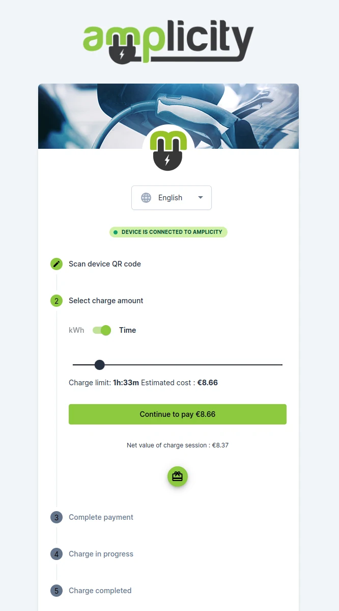 Wählen Sie zwischen kWh, Minuten und Gutscheinen